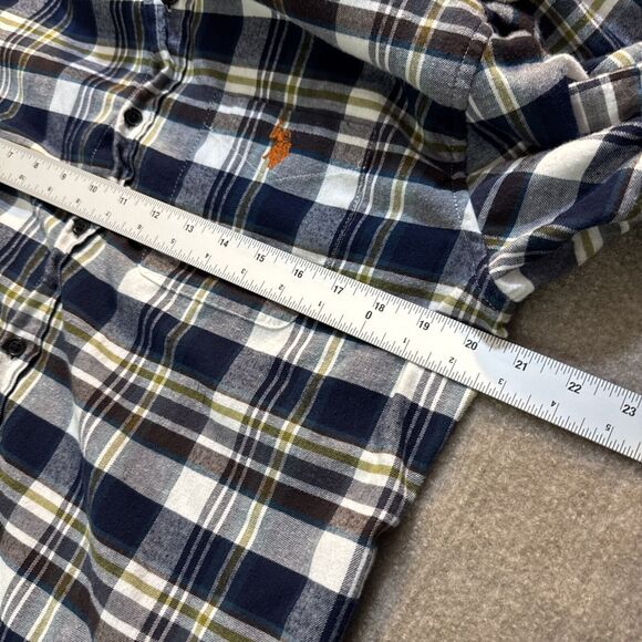 U.S. Polo Assn. Stretch Mens Flannel Button Down Shirt‎ Size L Black Plaid NICE! - Picture 6 of 6
